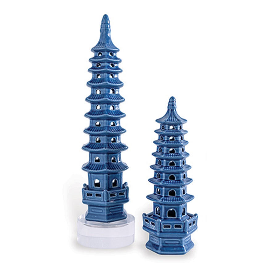 Decorative Pagoda Blue - Tall