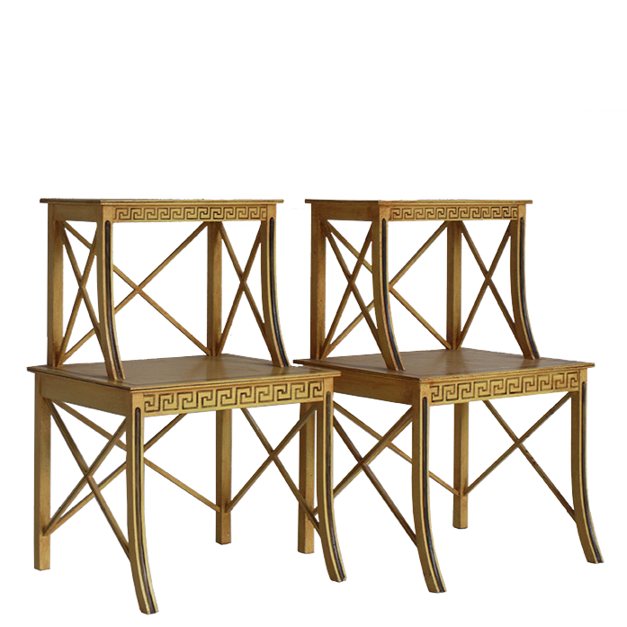 Pair of 1940s Rare French Painted Étagères