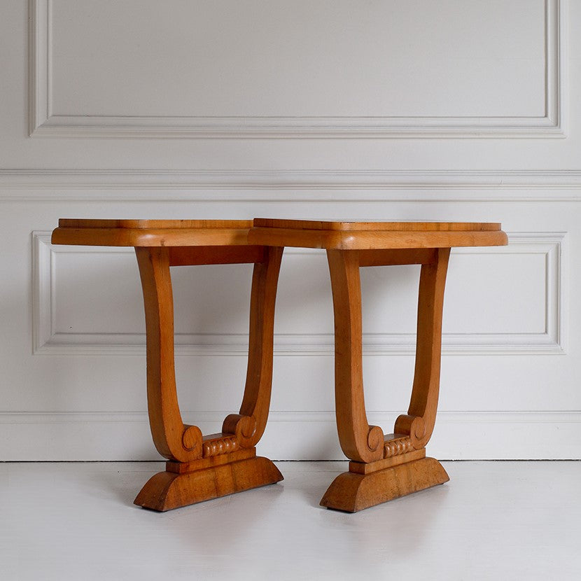 Pair of Art Deco Walnut Console Tables