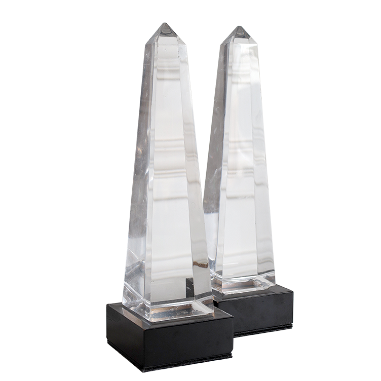 Pair of 1970s Perspex Obelisk Table Lamps