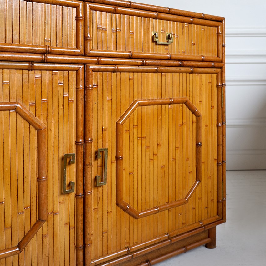 Pair of 1960s Italian Bamboo Sideboards