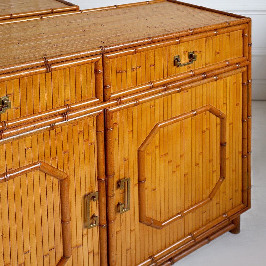 Pair of 1960s Italian Bamboo Sideboards