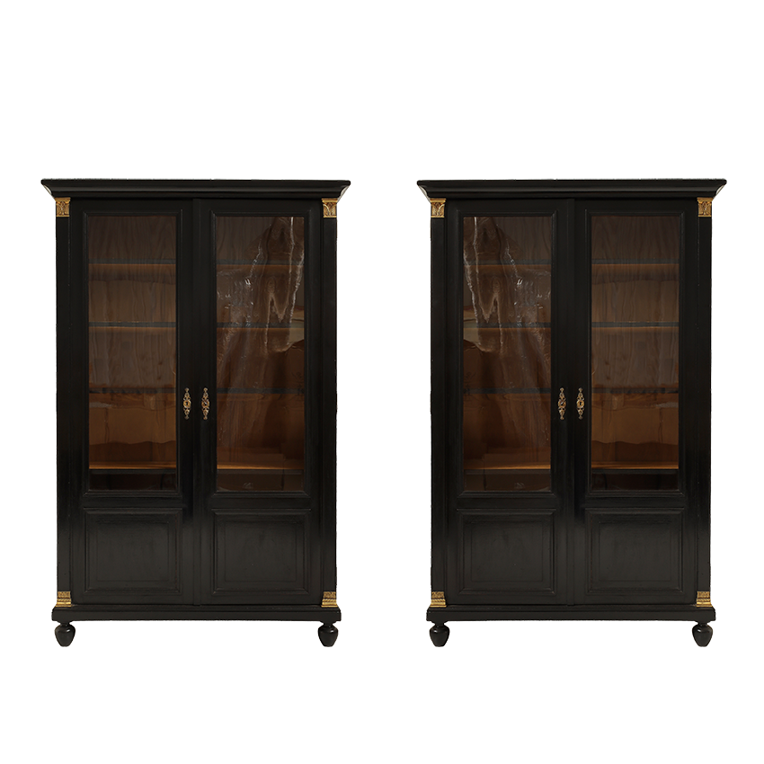 Pair of 19th Century French Ebonised Bookcases