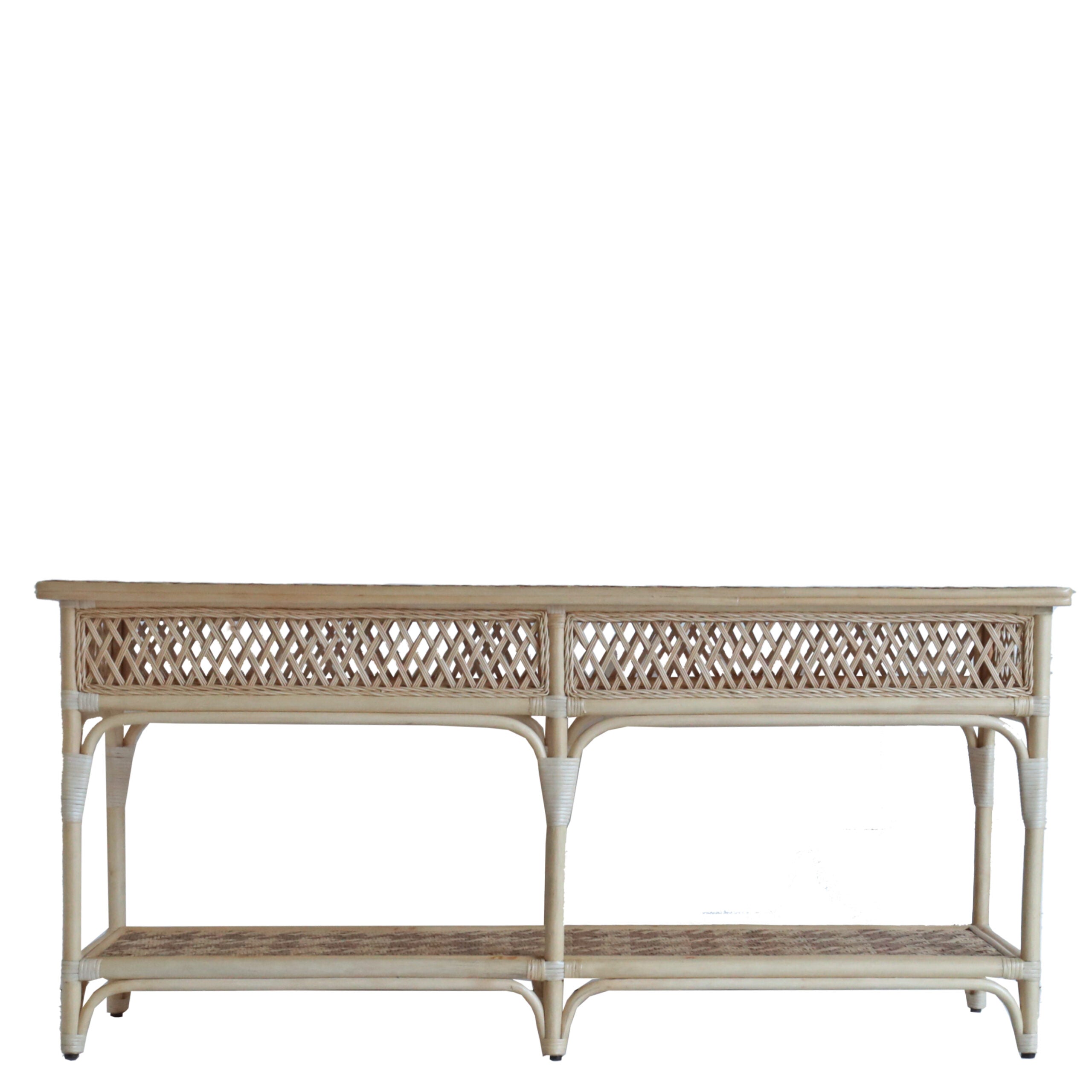 Pied de Poule Rattan Console Table