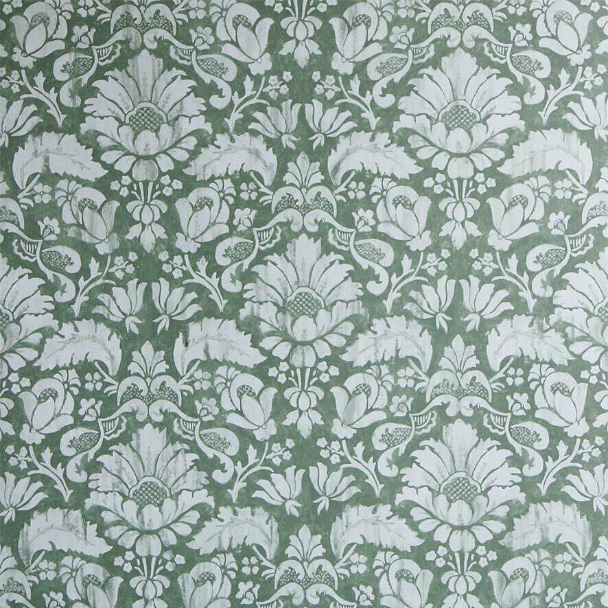 Rialto Damask Wallpaper &#8211; Green LR