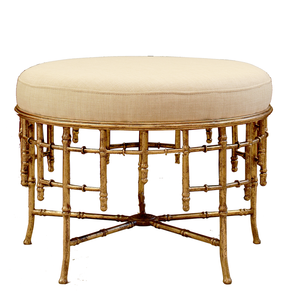 Gilt Bamboo Ottoman