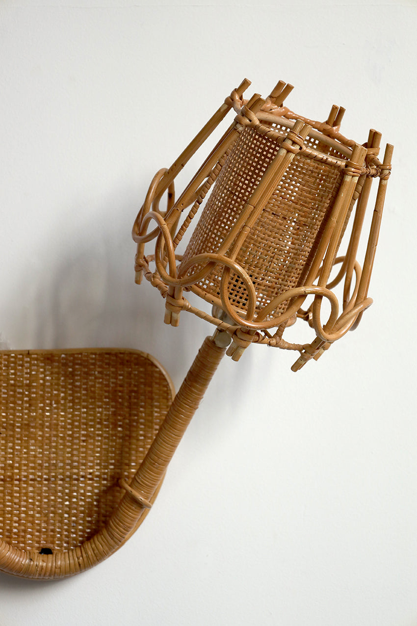 Twins Rattan Wall Light