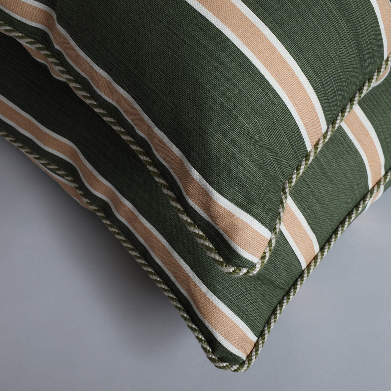 Horizon Stripe - Blush on Dark Green