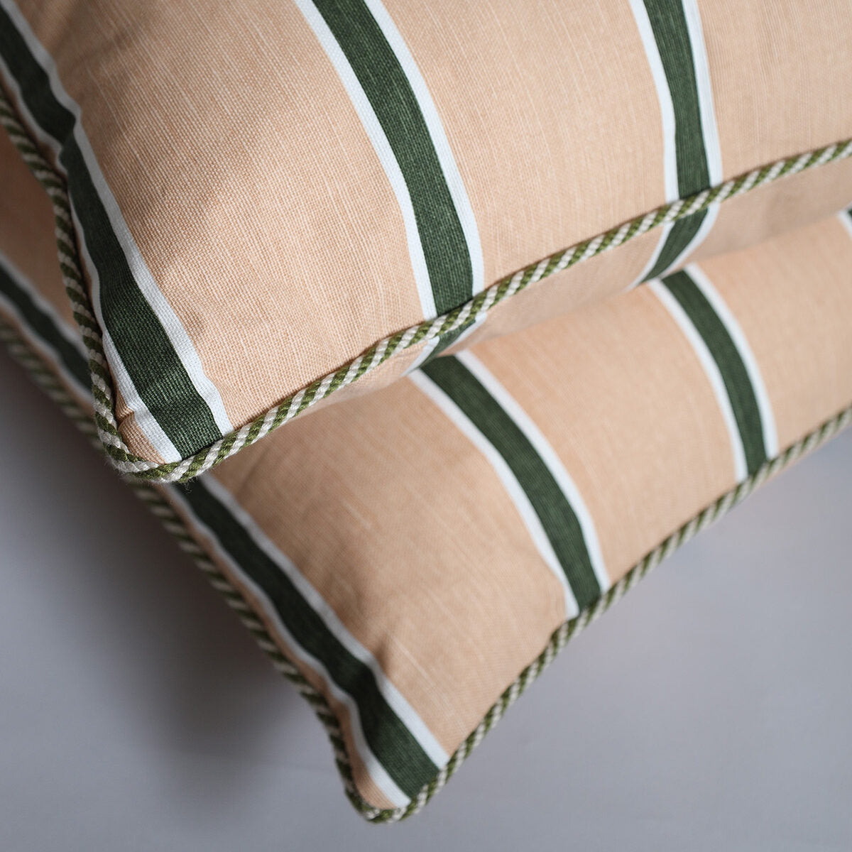 Horizon Stripe - Dark Green on Blush