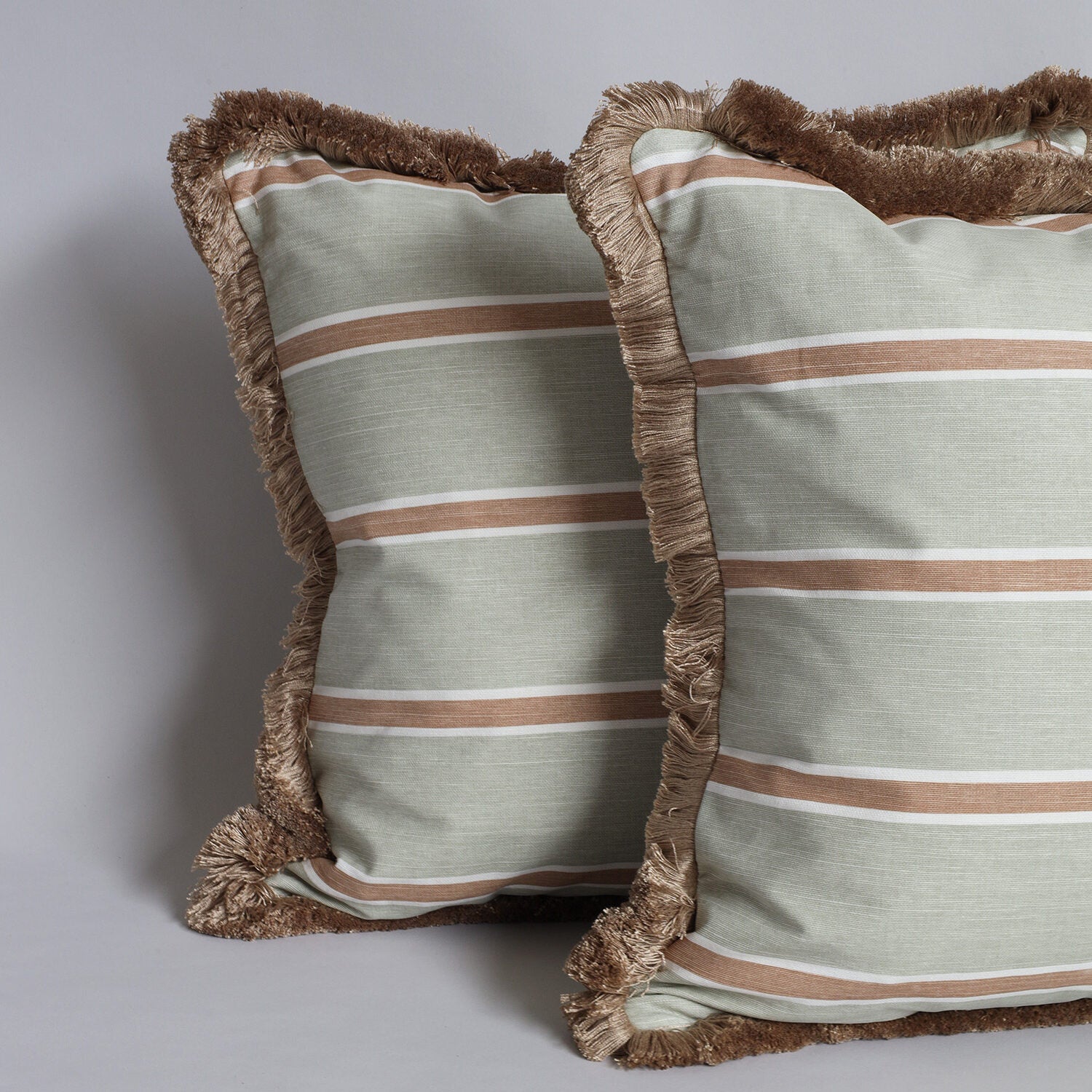 Horizon Stripe - Faded Brown on Celadon