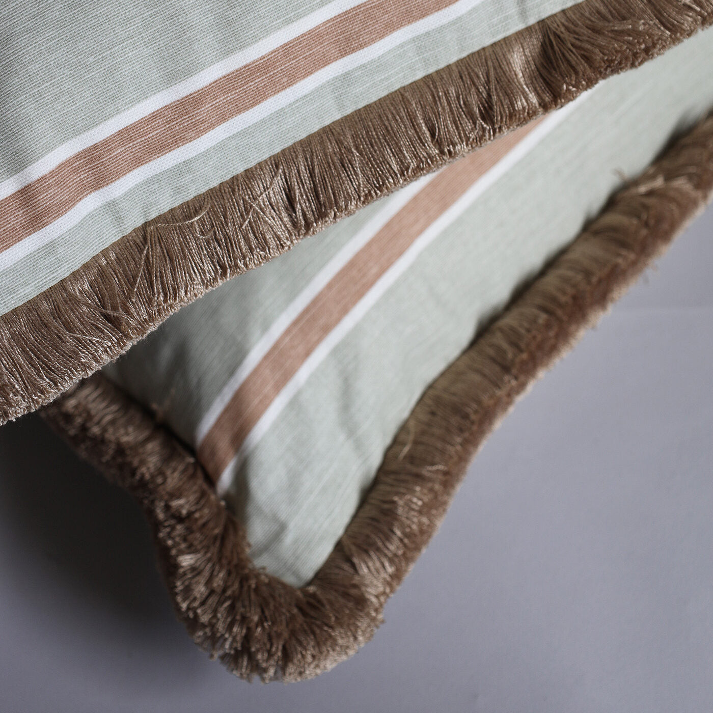 Horizon Stripe - Faded Brown on Celadon
