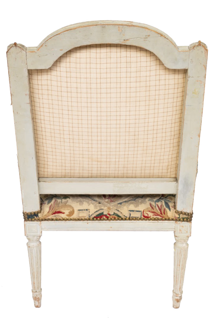 Set of 4 Louis XVI Style Grey Painted Armchairs