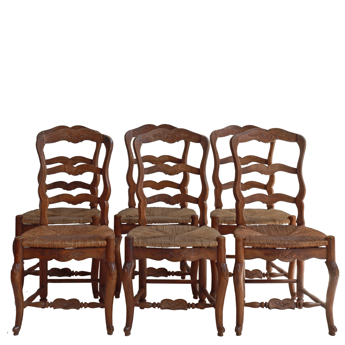 Set of 6 French Louis XV Style Dining Chairs