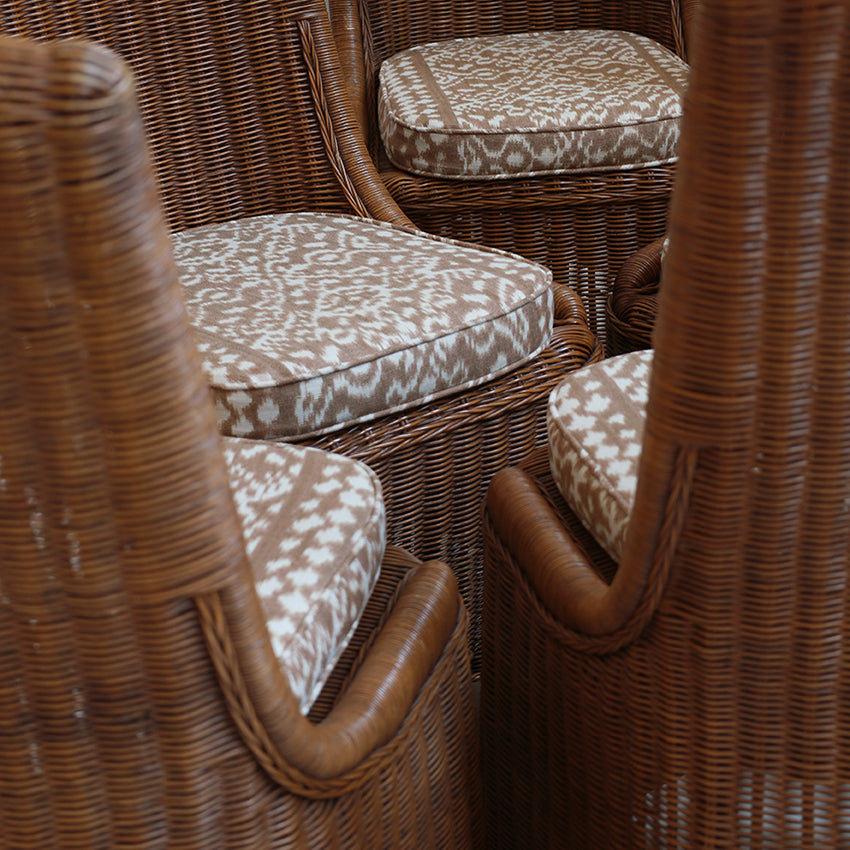 Set of 8 1950s French Rattan Dining Chairs