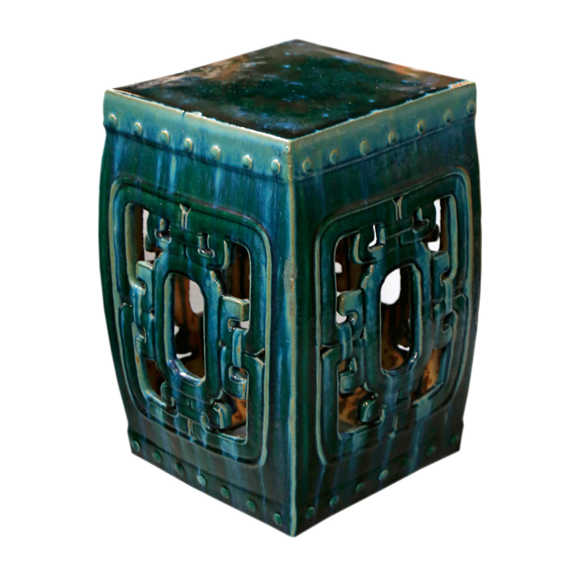 Square Garden Stool &#8211; Turquoise WS