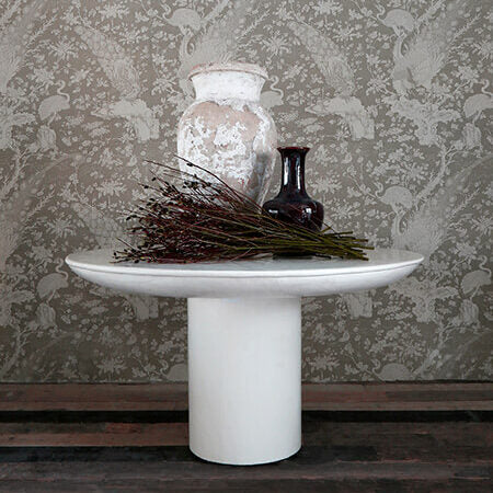 TABLES COVER Vignette.Karl Table.Pheasantry Blotch Taupe WS