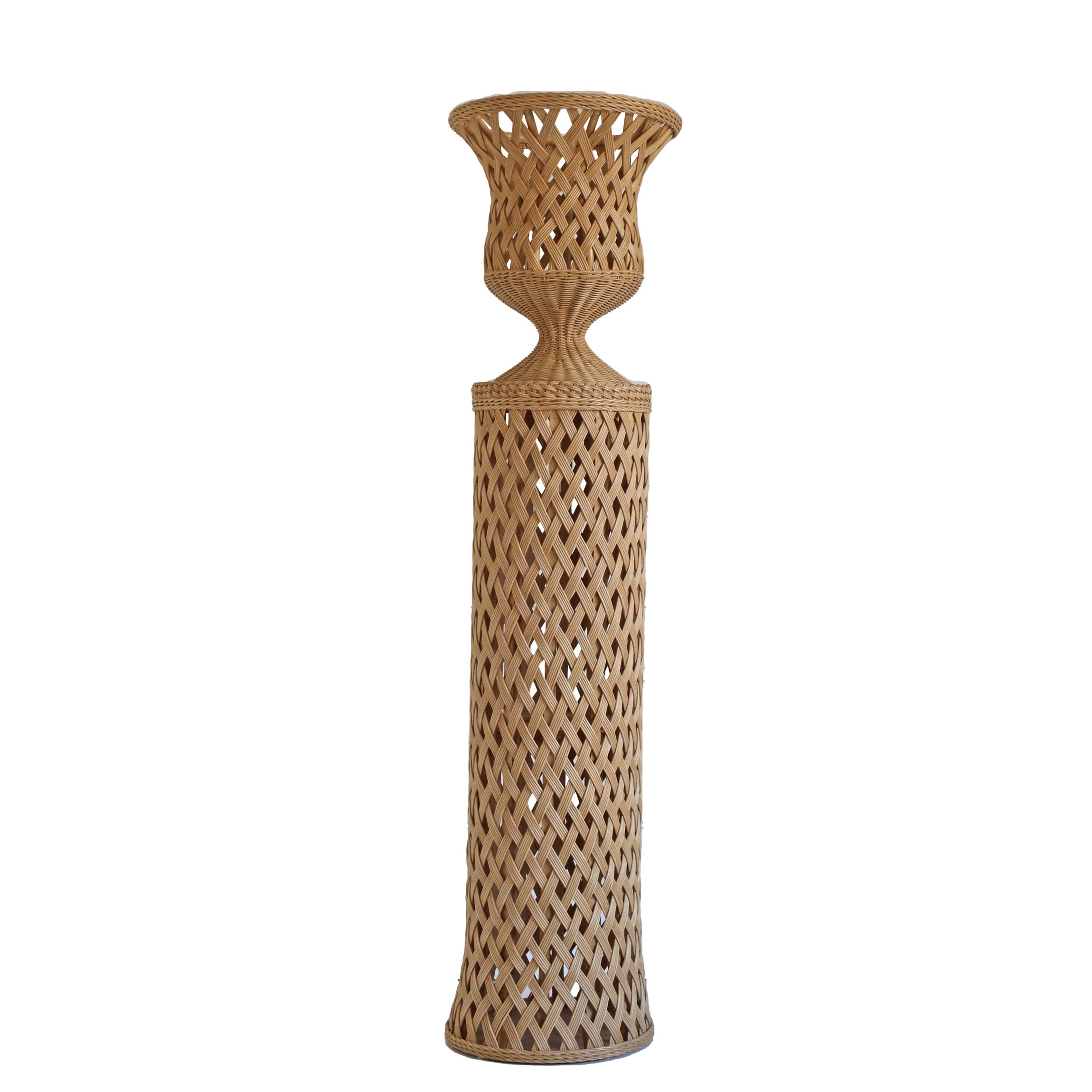 Rattan Pedestal with Planter