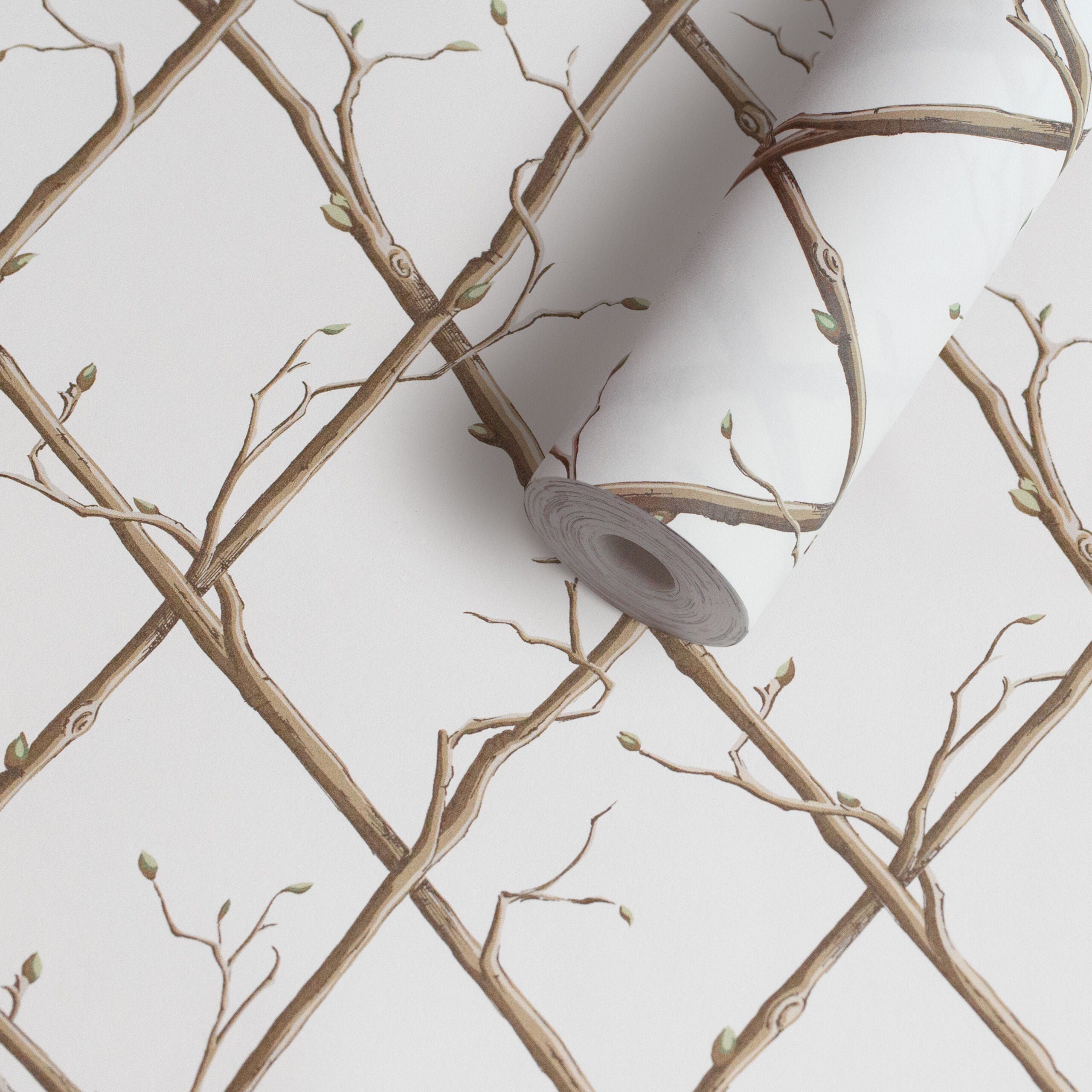 Twig Trellis Wallpaper - Brown
