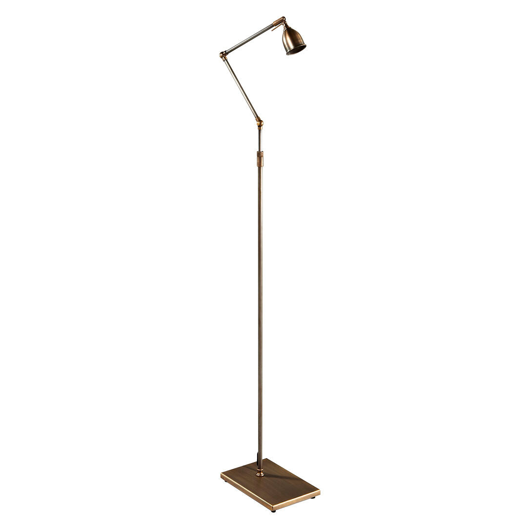 Valerio Rectangular Base Standing Lamp in Antiqued Brass