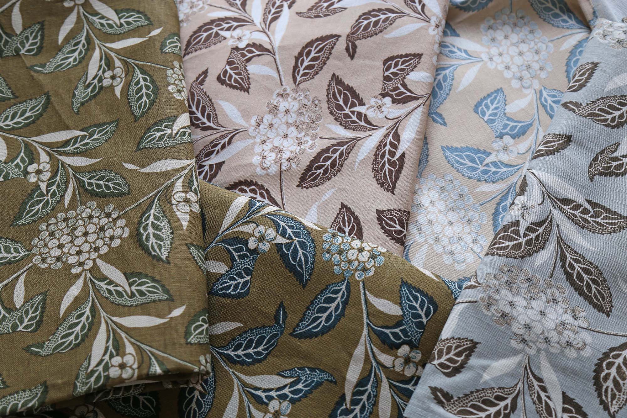 Ortensia - Teal on Olive