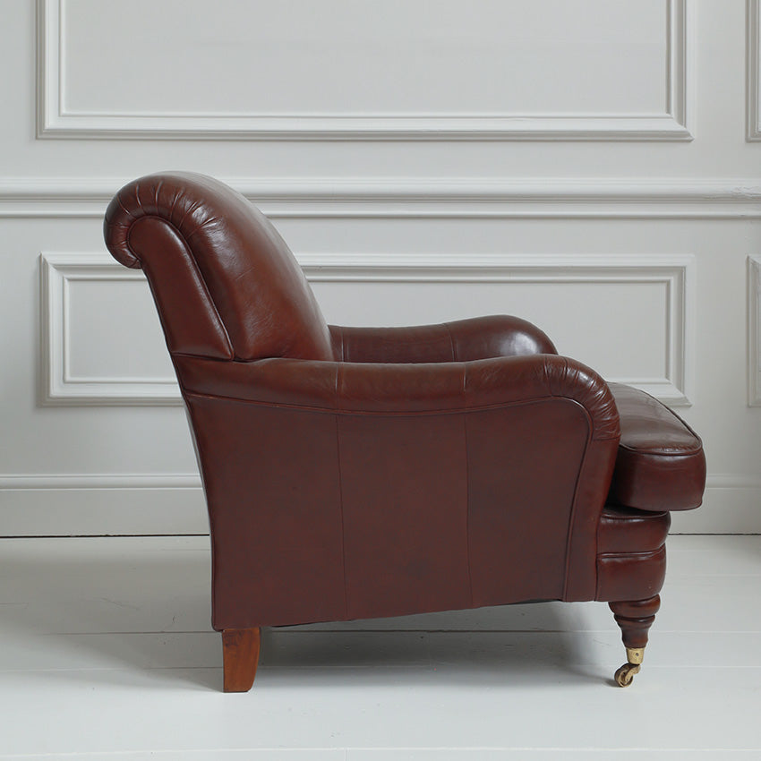 Vintage Howard Style Leather Armchair