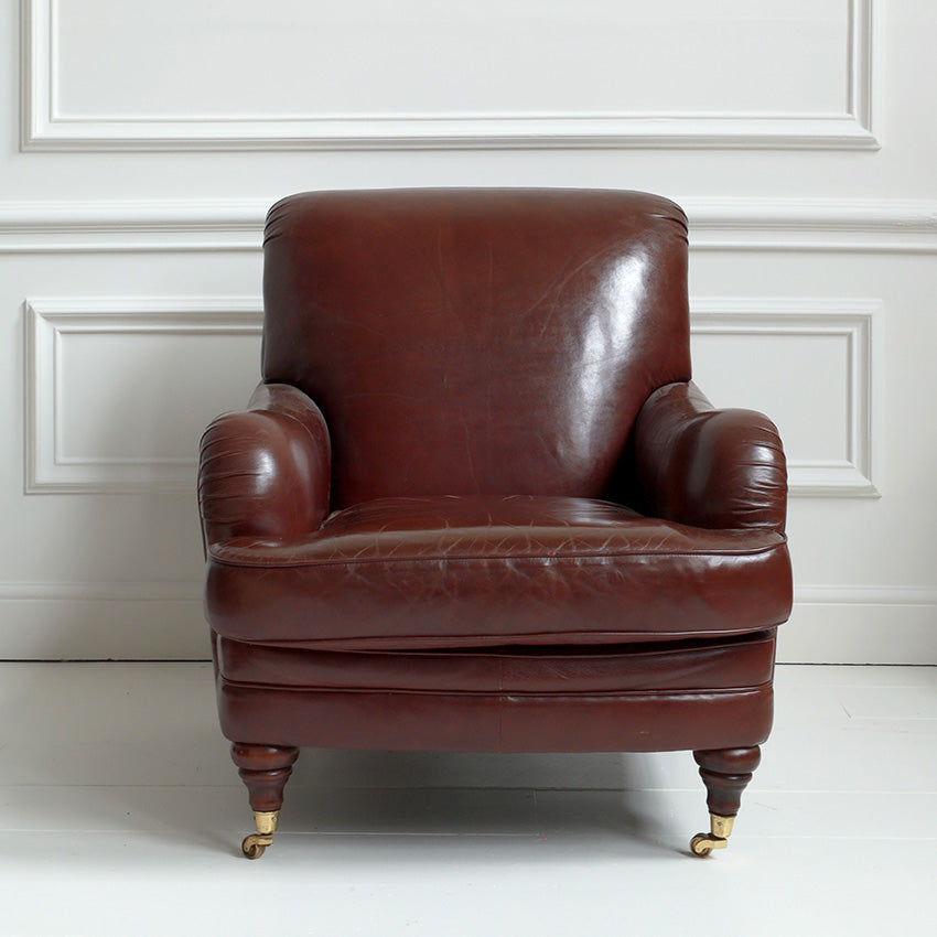 Vintage Howard Style Leather Armchair