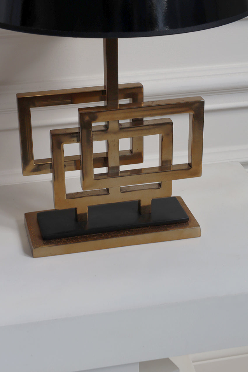 Vinatge Geometric Brass Table Lamp
