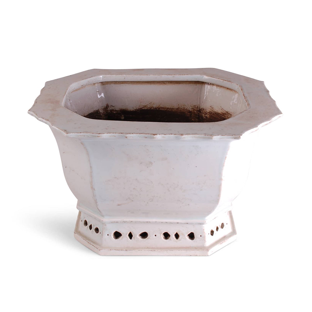 Flower Pot Rectangular - White