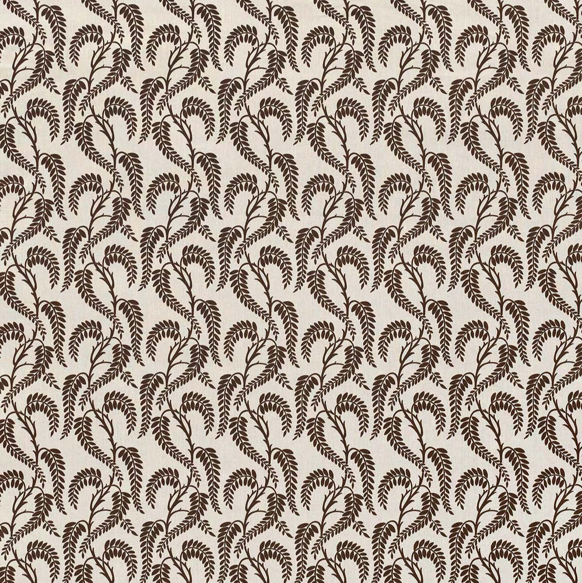 Wisteria - Brown on White Linen