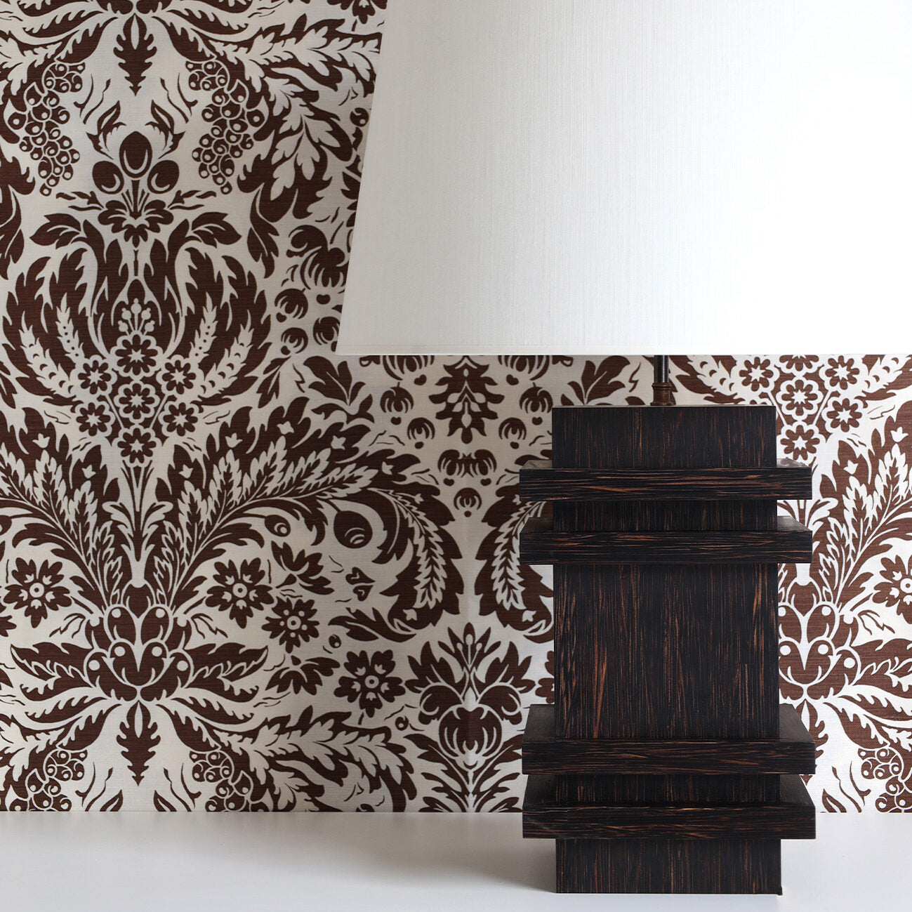 Damask Wallpaper - Brown