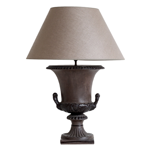 1970s Italian Glazed Terracotta Urn Table Lamp