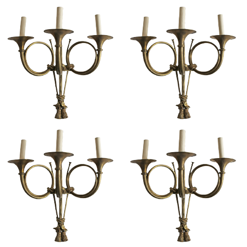 19th Century Set of Four Trumpets Wall Lights