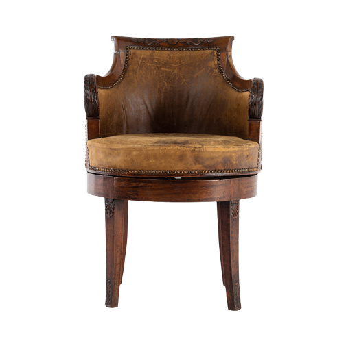 Early 19th C French Swivel Chair CUT OUT LR