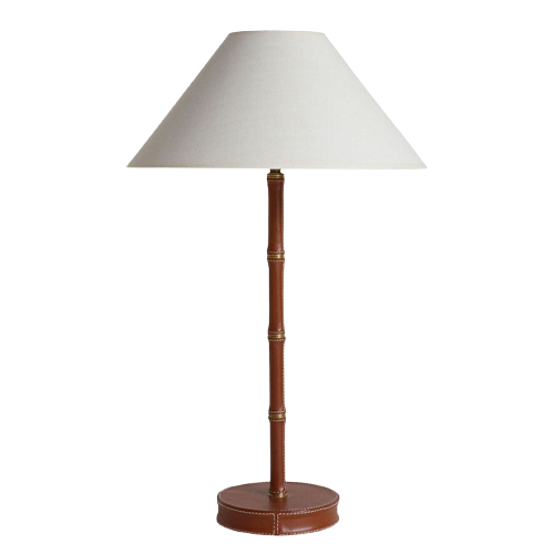 Adnet Table Lamp Tan Cut LR