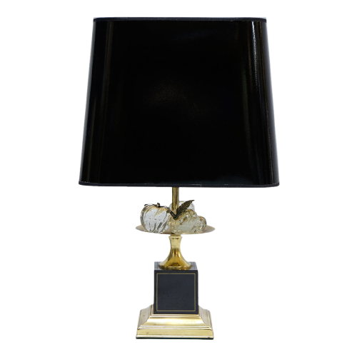 French Glass Fruit Table Lamp
