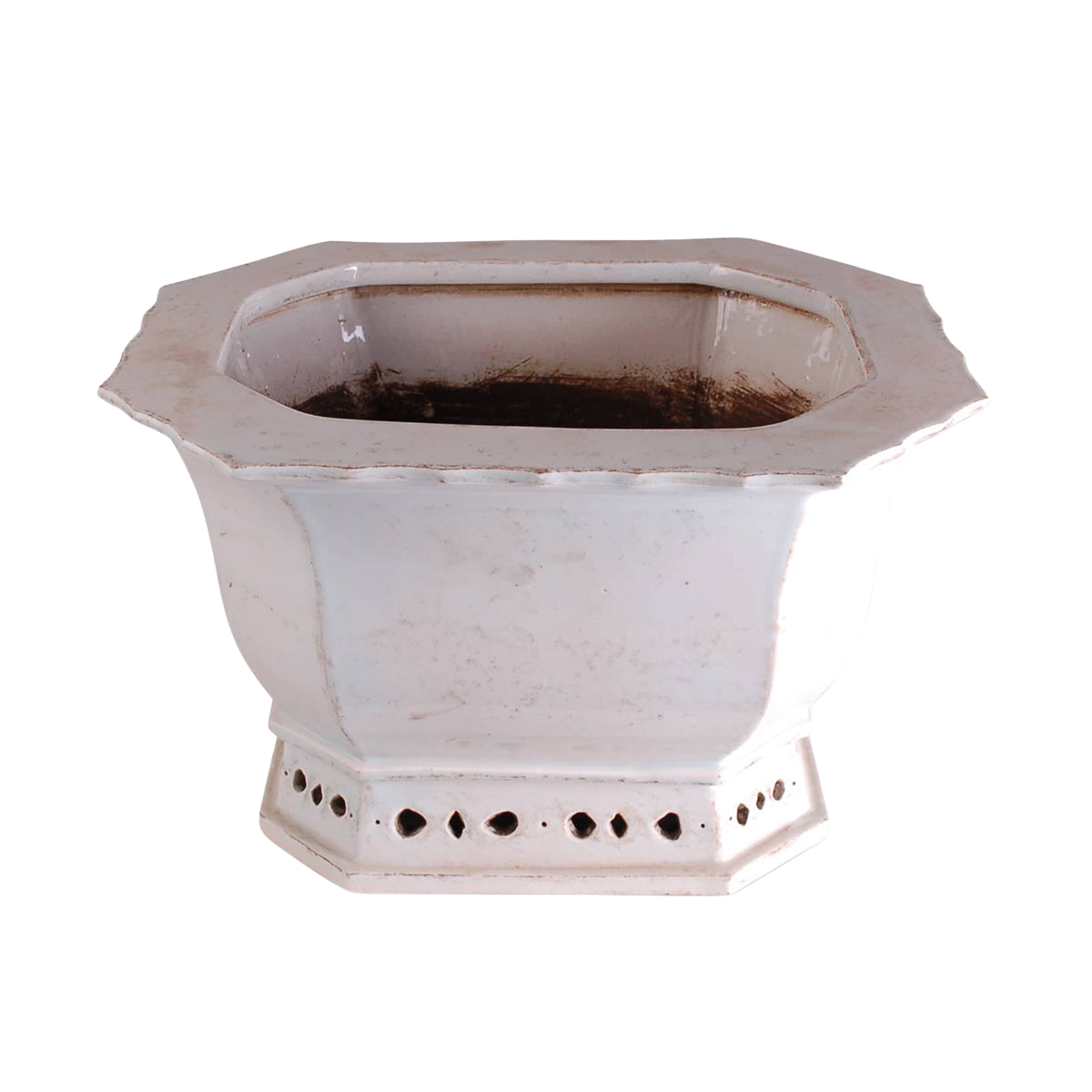 Flower Pot Rectangular - White
