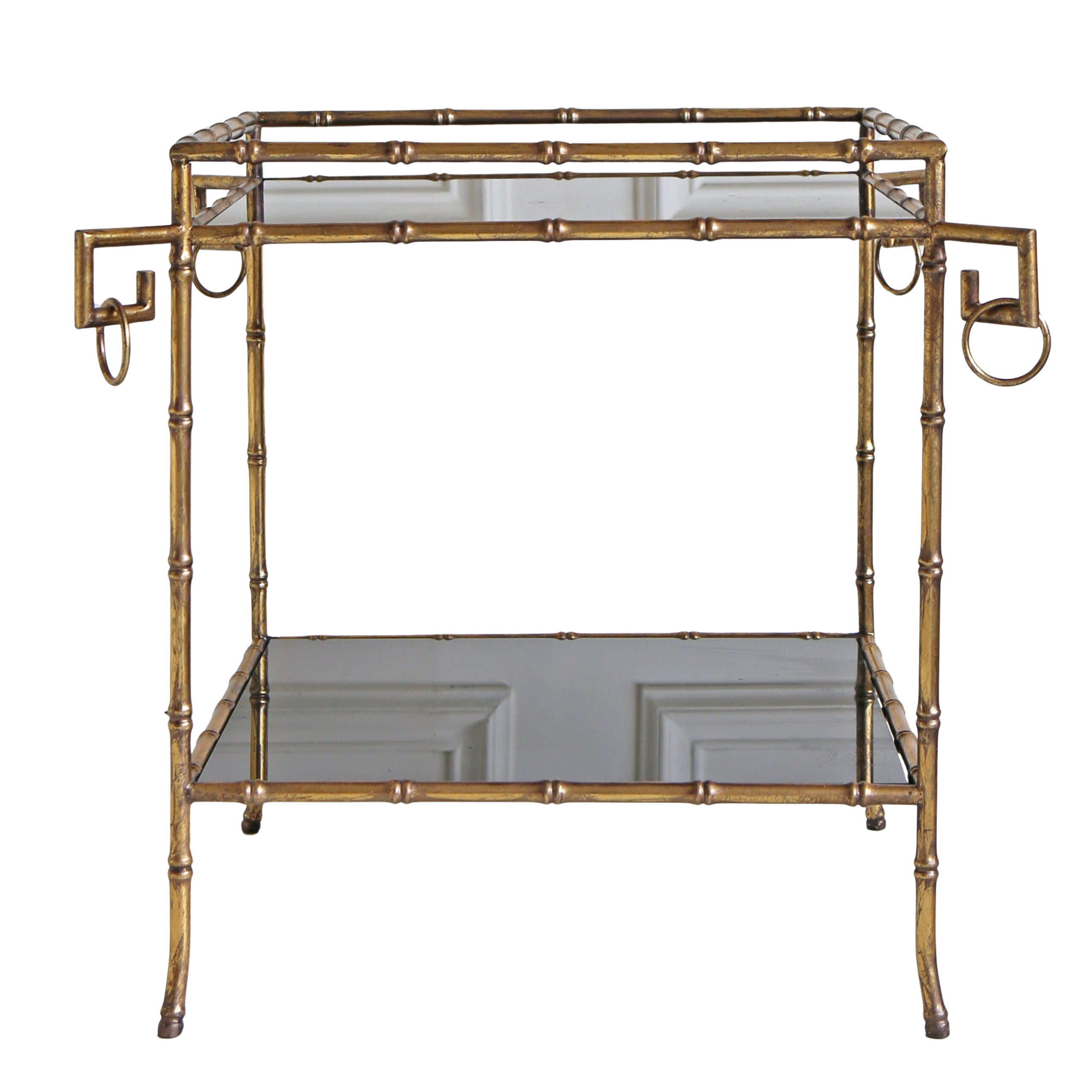 Gilt Bamboo Square Side Table