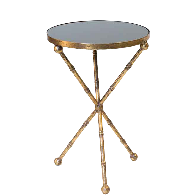 Gilt Bamboo Round Side Table