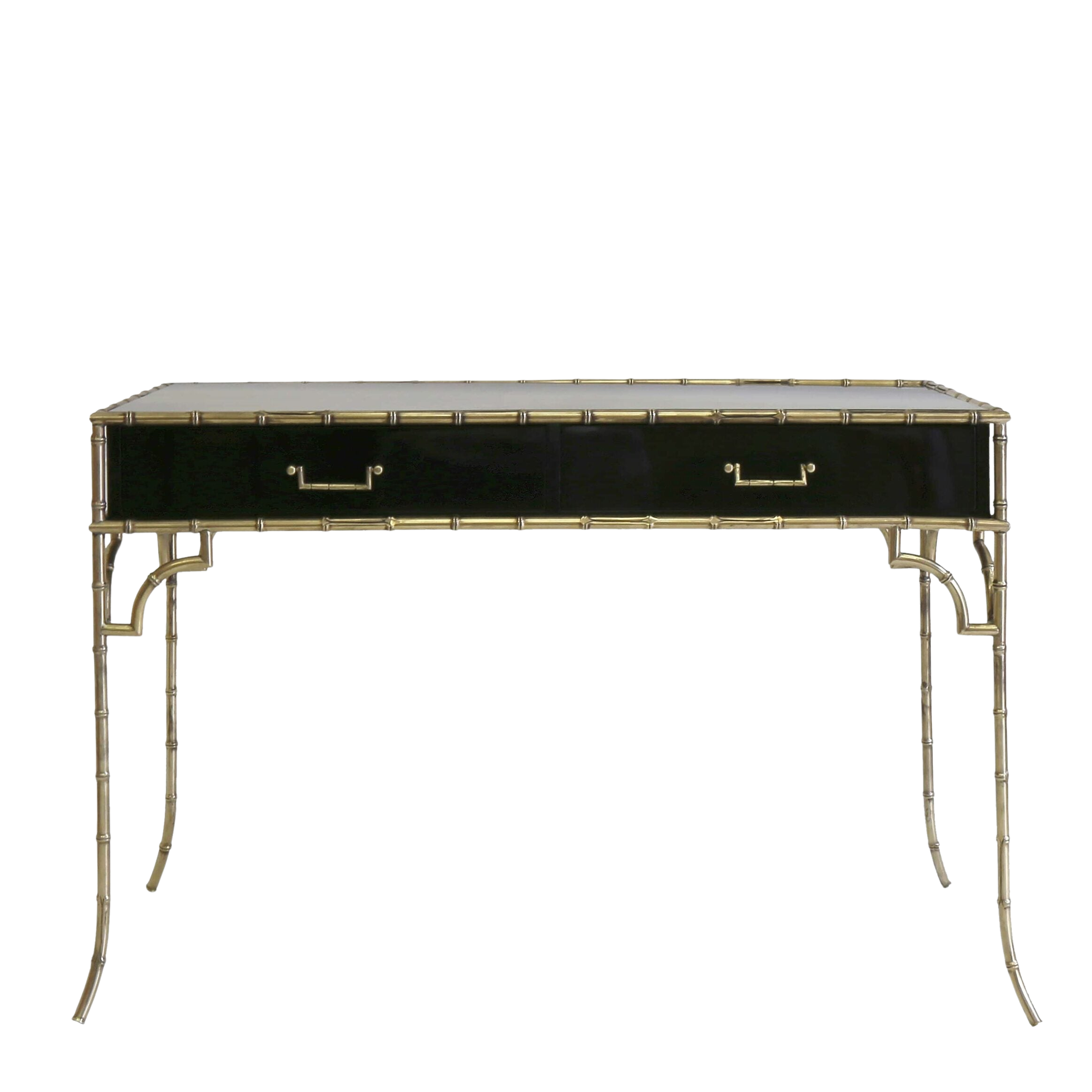 Faux Bamboo Metal Desk - Black