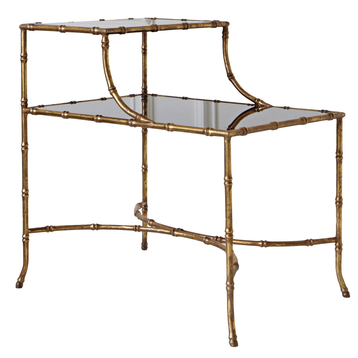 Gilt Bamboo Rectangular Side Table