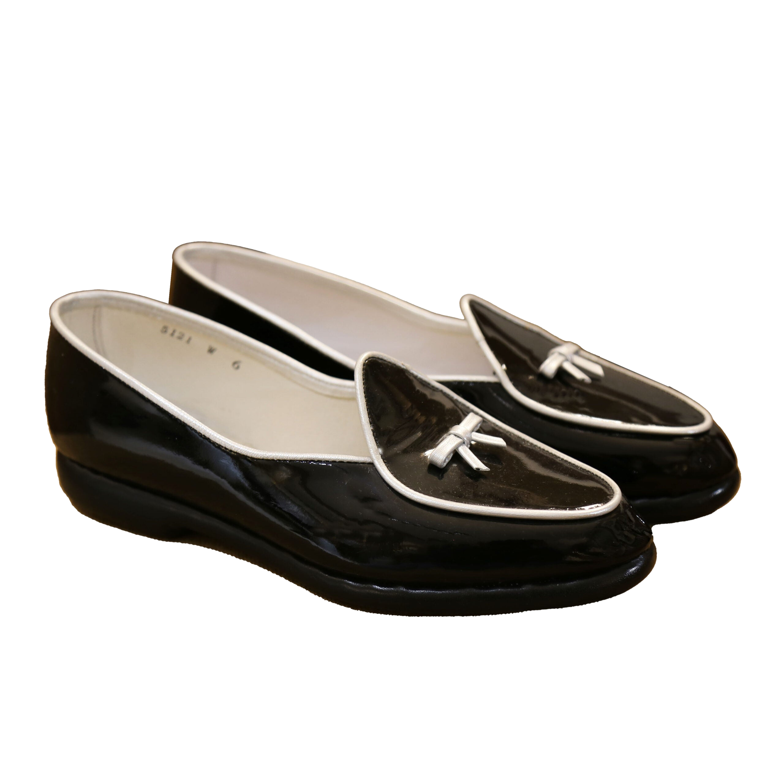 Midinette Black Patent Silver Trim