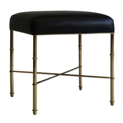 Adnet Stool &#8211; Black Leather